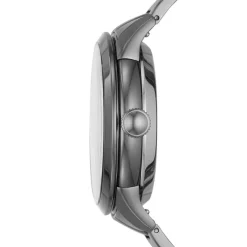 FOSSIL Montre Townsman Noir cadran gris fond noir bracelet acier argenté Hot