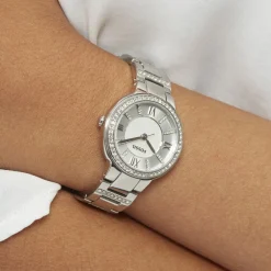 FOSSIL Montre Virginia Argent cadran argenté fond argenté bracelet acier argenté Clearance