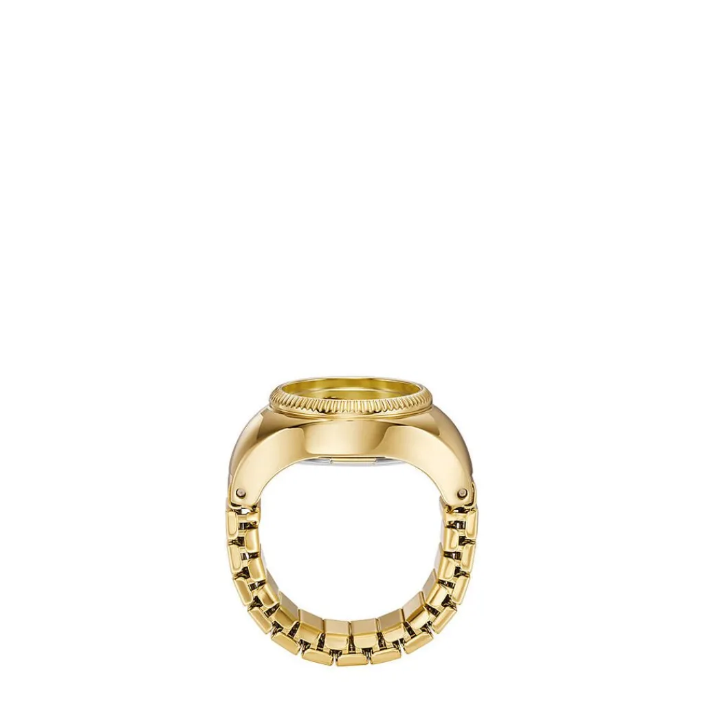 FOSSIL Montre Watch Ring Doré cadran doré fond doré bracelet acier doré Discount