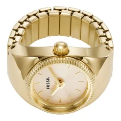 FOSSIL Montre Watch Ring Doré cadran doré fond doré bracelet acier doré Discount