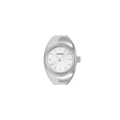 FOSSIL Montre Watch Ring Blanc cadran argenté fond blanc bracelet acier argenté Online