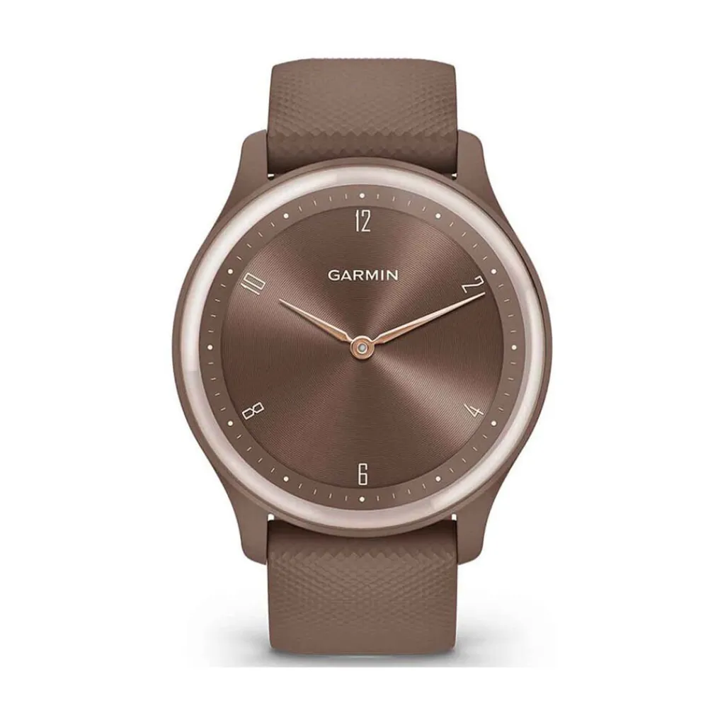 GARMIN Montre Vivomove Sport Chocolat cadran chocolat fond chocolat bracelet silicone chocolat New