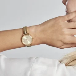 GUESS Montre Bellini Champagne cadran doré fond doré bracelet acier doré Outlet