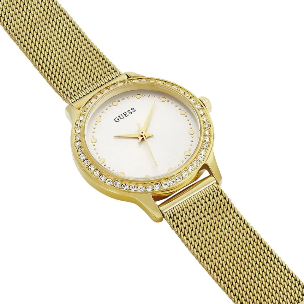 GUESS Montre Chelsea Argent cadran doré fond argenté bracelet acier doré Online