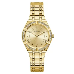 GUESS Montre Cosmo Champagne cadran doré fond doré bracelet acier doré