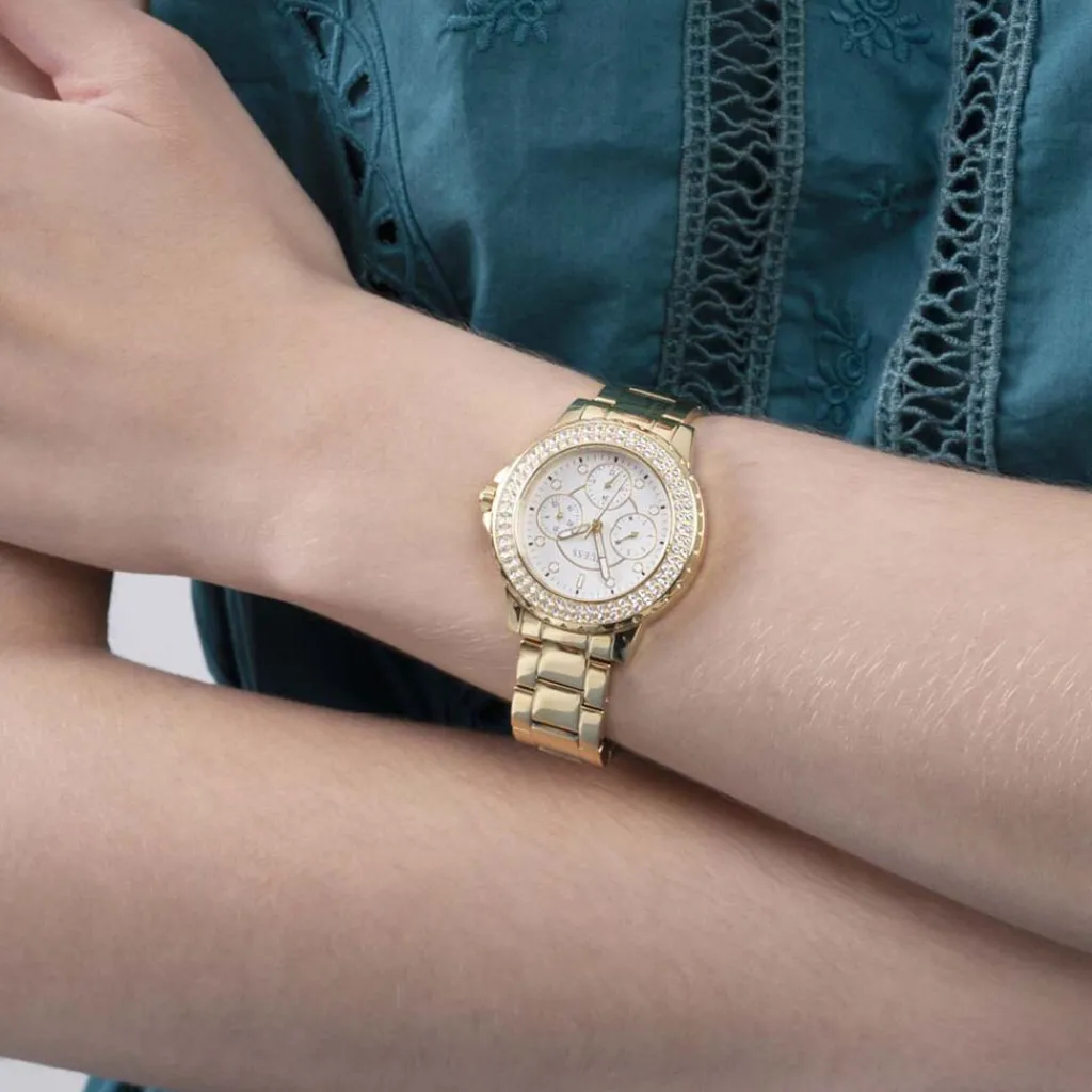 GUESS Montre Crown Jewel Blanc Outlet