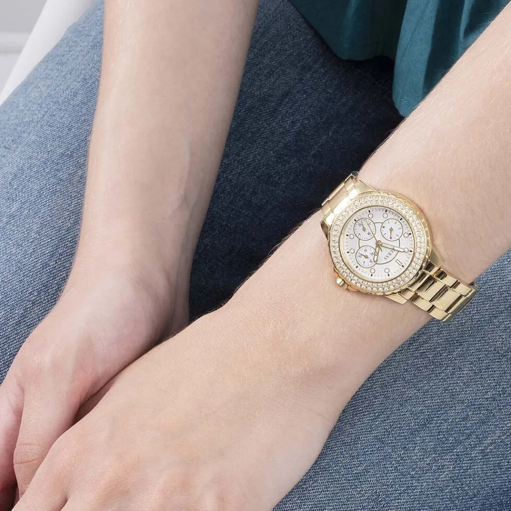 GUESS Montre Crown Jewel Blanc Outlet