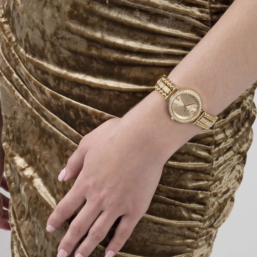 GUESS Montre Gala Doré cadran doré fond doré bracelet acier doré Clearance