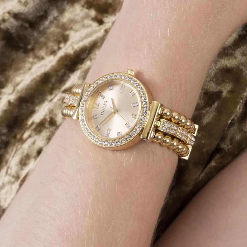 GUESS Montre Gala Doré cadran doré fond doré bracelet acier doré Clearance