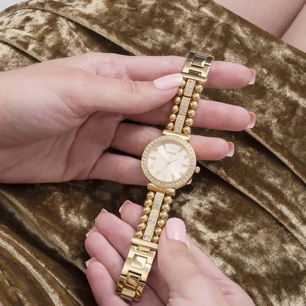 GUESS Montre Gala Doré cadran doré fond doré bracelet acier doré Clearance