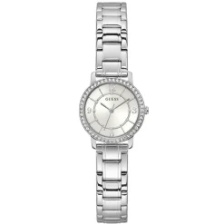 GUESS Montre Melody Blanc cadran argenté fond blanc bracelet acier argenté Discount