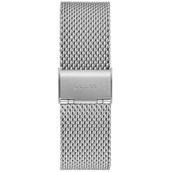 GUESS Montre Reputation Noir cadran argenté fond noir bracelet acier argenté Clearance