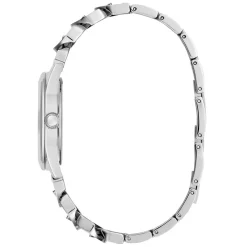 GUESS Montre Serena Blanc cadran argenté fond blanc bracelet acier argenté Outlet