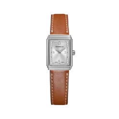 HERBELIN Montre Art Deco Argenté cadran argenté fond argenté bracelet cuir marron Discount