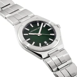 HERBELIN Montre Cap Camarat Vert cadran argenté fond vert bracelet métal argenté New
