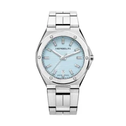 HERBELIN Montre Cap Camarat Bleu cadran argenté fond bleu bracelet métal argenté Discount
