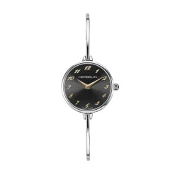 HERBELIN Montre Fil Noir cadran argenté fond noir bracelet acier argenté Best