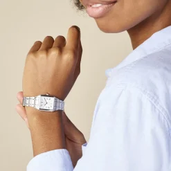 HERBELIN Montre Luna Argent cadran argenté fond argenté bracelet acier argenté