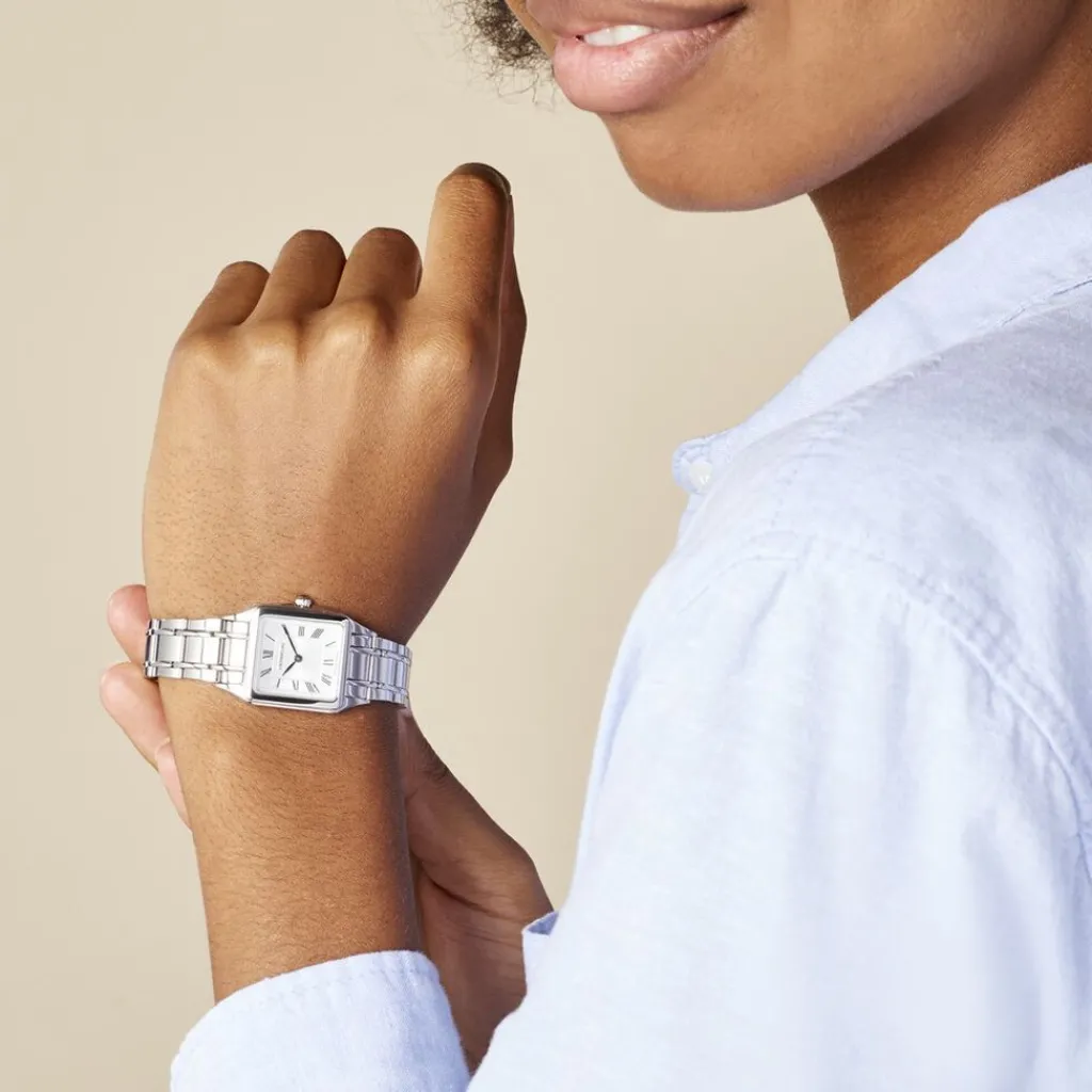 HERBELIN Montre Luna Argent cadran argenté fond argenté bracelet acier argenté