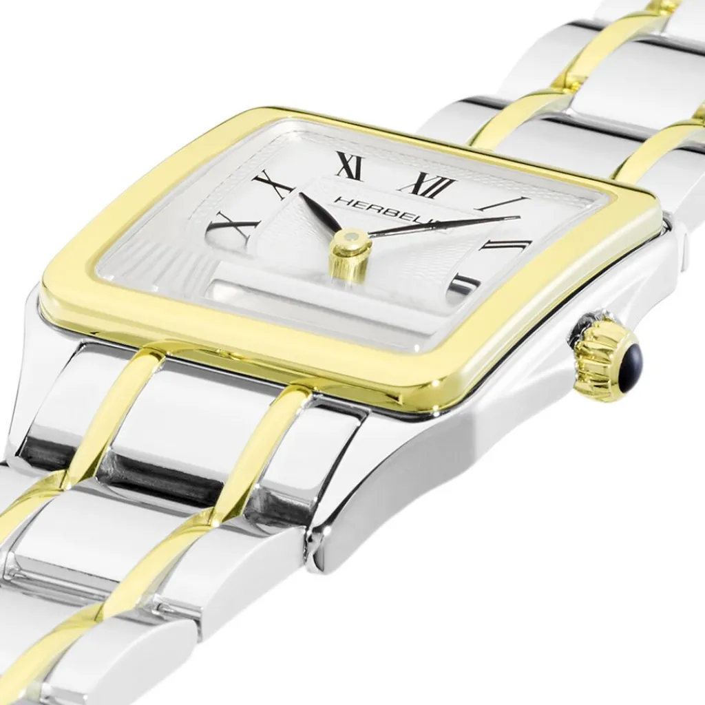 HERBELIN Montre Luna Argent cadran bicolore fond argenté bracelet acier bicolore Discount