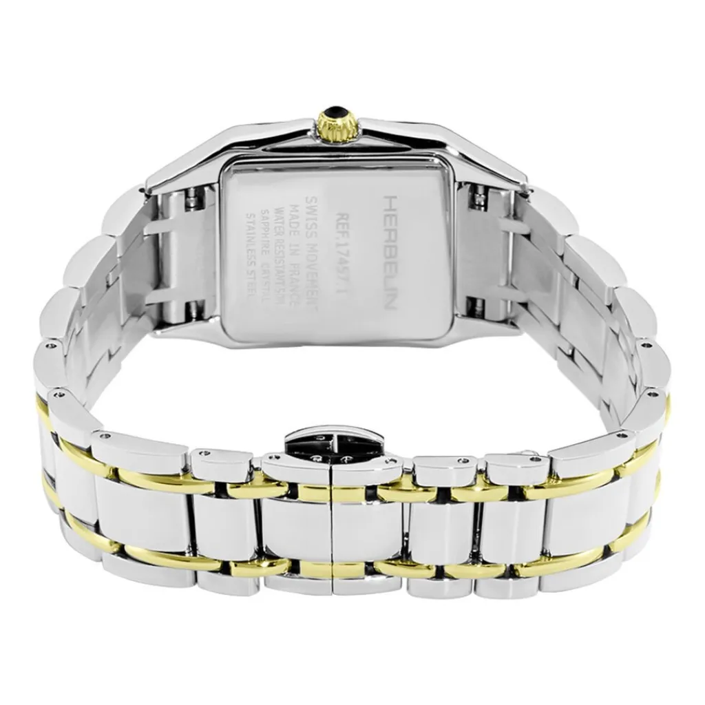HERBELIN Montre Luna Argent cadran bicolore fond argenté bracelet acier bicolore Discount