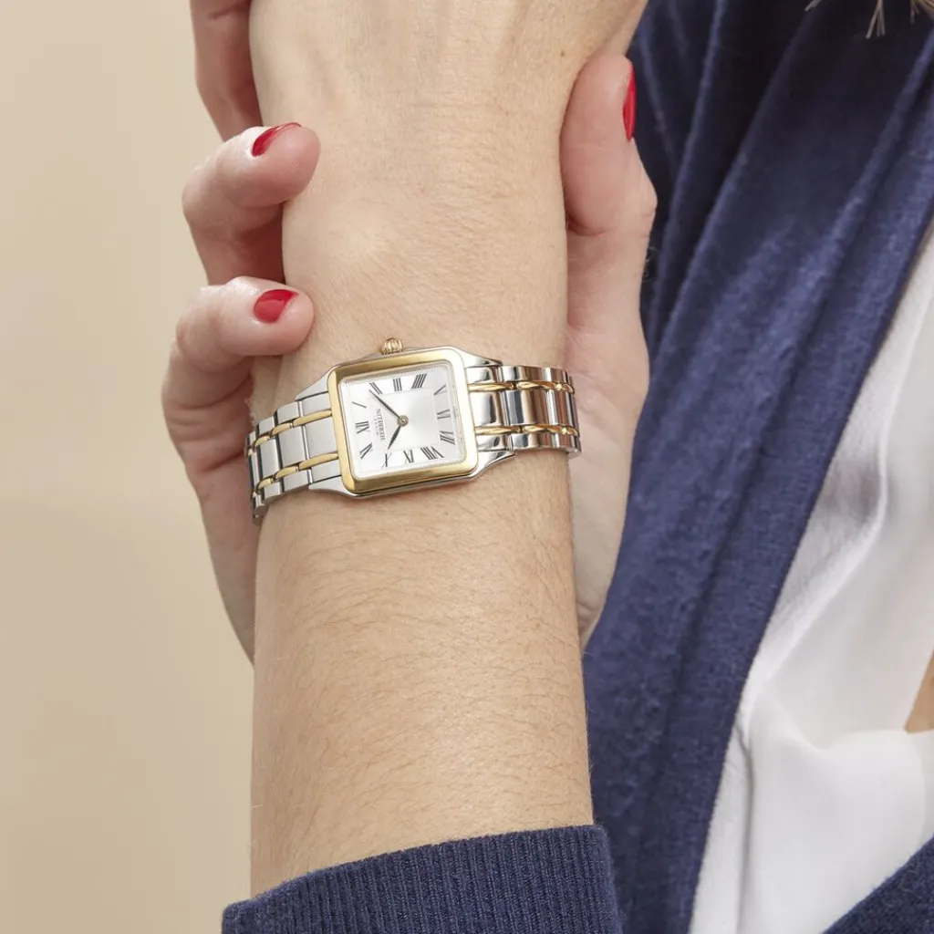 HERBELIN Montre Luna Argent cadran bicolore fond argenté bracelet acier bicolore Discount