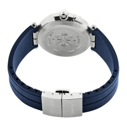 HERBELIN Montre Newport Mareographe Bleu cadran argenté fond bleu bracelet silicone bleu Sale