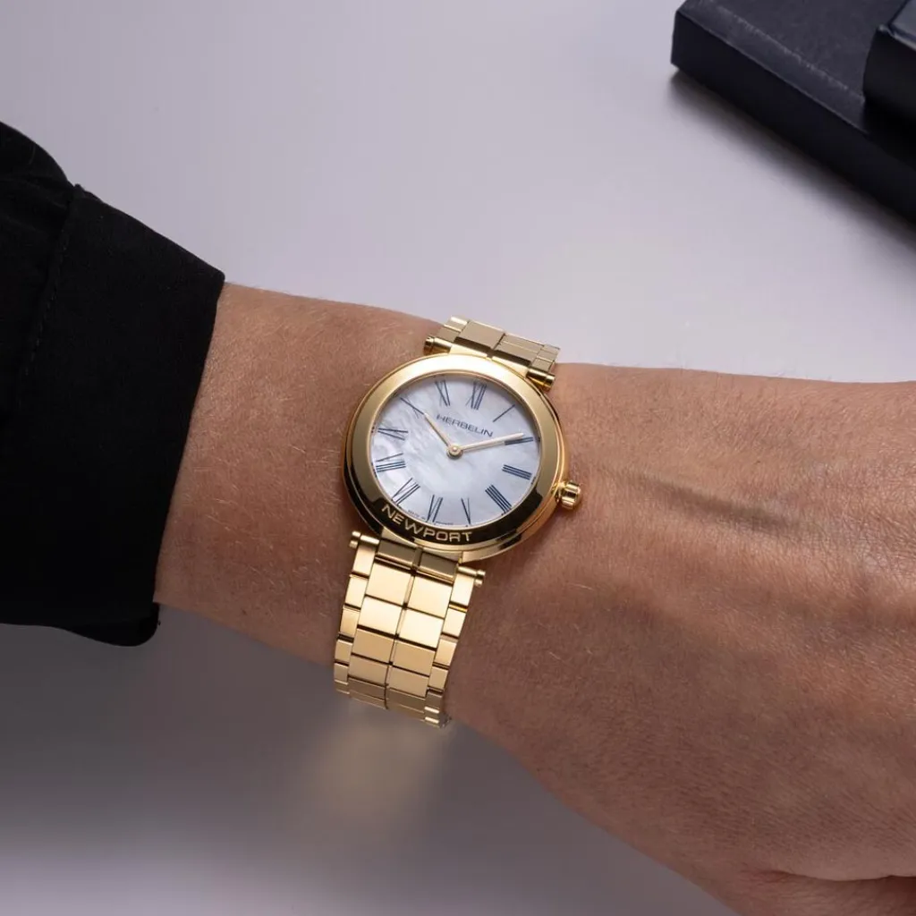 HERBELIN Montre Newport Slim Nacre Blanche Best