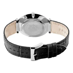 HERBELIN Montre Newport Slim Bleu cadran argenté fond bleu bracelet cuir noir Sale