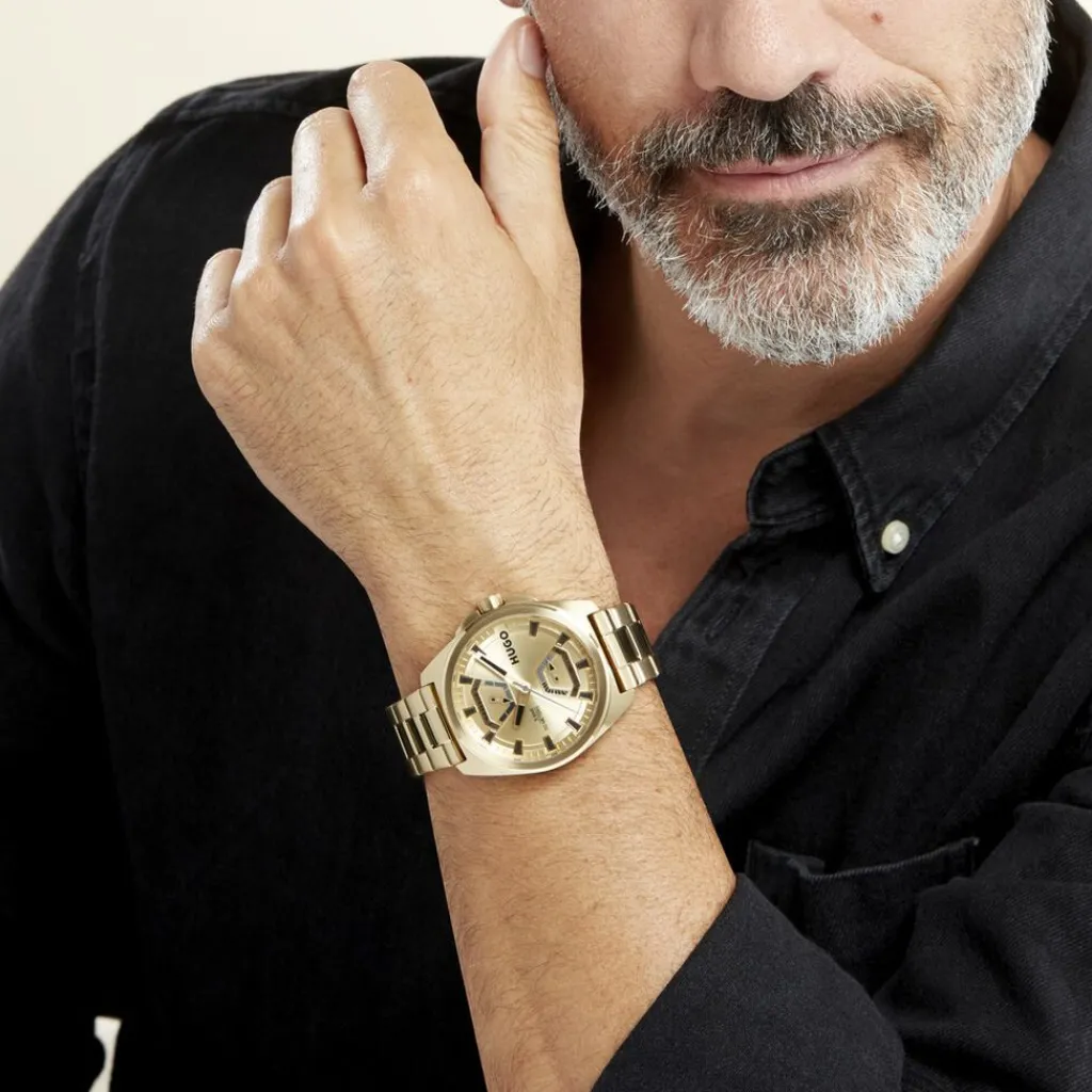 HUGO Montre Expose Doré Clearance