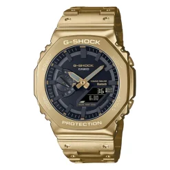CASIO G-SHOCK Montre Hybride Classic Noir cadran doré fond noir bracelet acier doré Hot