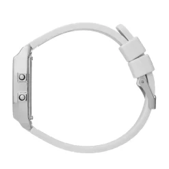 ICE WATCH Montre Digit Retro Argente cadran argenté bracelet silicone blanc Best