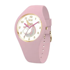ICE WATCH Montre Fantasia Multicolore cadran argenté fond blanc bracelet silicone rose Best