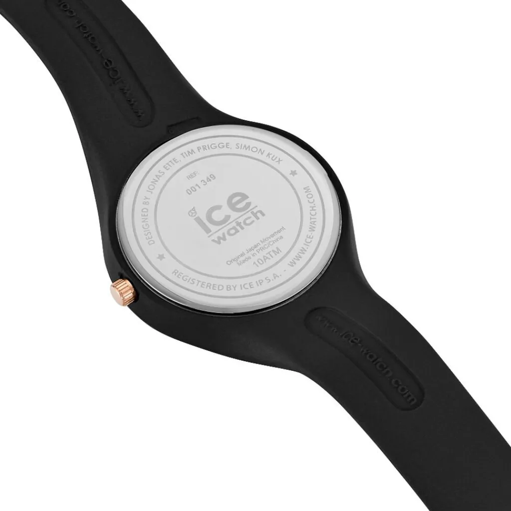 ICE WATCH Montre Glam Noir cadran noir fond noir bracelet silicone noire Hot