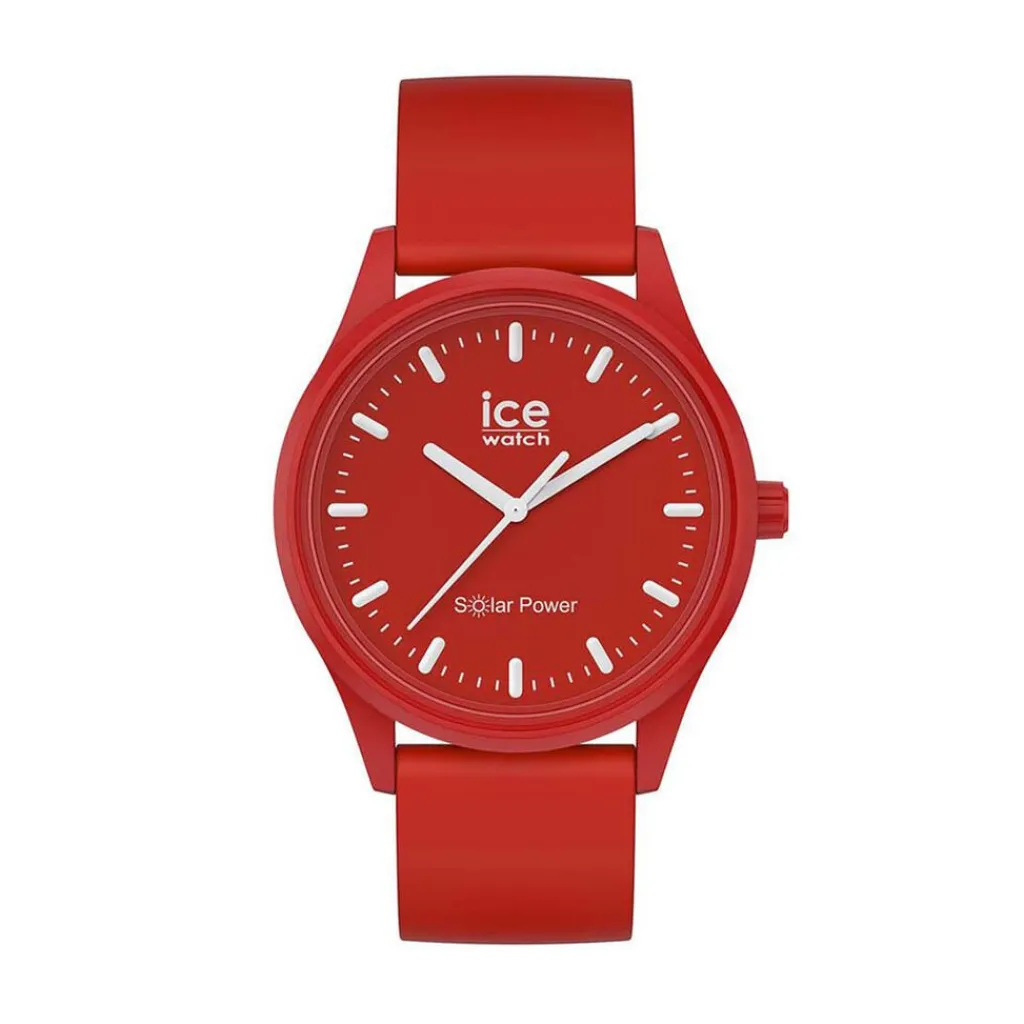 ICE WATCH Montre Solar Power Rouge cadran rouge fond rouge bracelet silicone rouge Clearance
