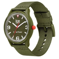 ICE WATCH Montre Solar Power Kaki cadran kaki fond kaki bracelet plastique kaki Discount