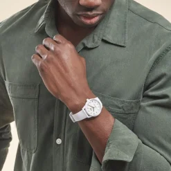 ICE WATCH Montre Solar Power Blanc cadran argenté fond blanc bracelet silicone blanc Clearance