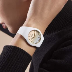 ICE WATCH Montre Sunset Multicolore cadran blanc fond multicolore bracelet silicone blanc Sale