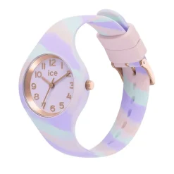 ICE WATCH Montre Tie And Dye Mauve cadran bicolore doré / rose fond mauve bracelet silicone tricolore Sale