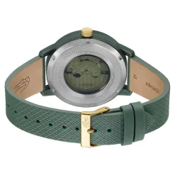 LACOSTE Montre .12.12 Automatique Kaki cadran kaki fond kaki bracelet cuir de veau kaki Best