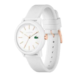 LACOSTE Montre 12.12 Blanc cadran blanc fond blanc bracelet silicone blanc Discount