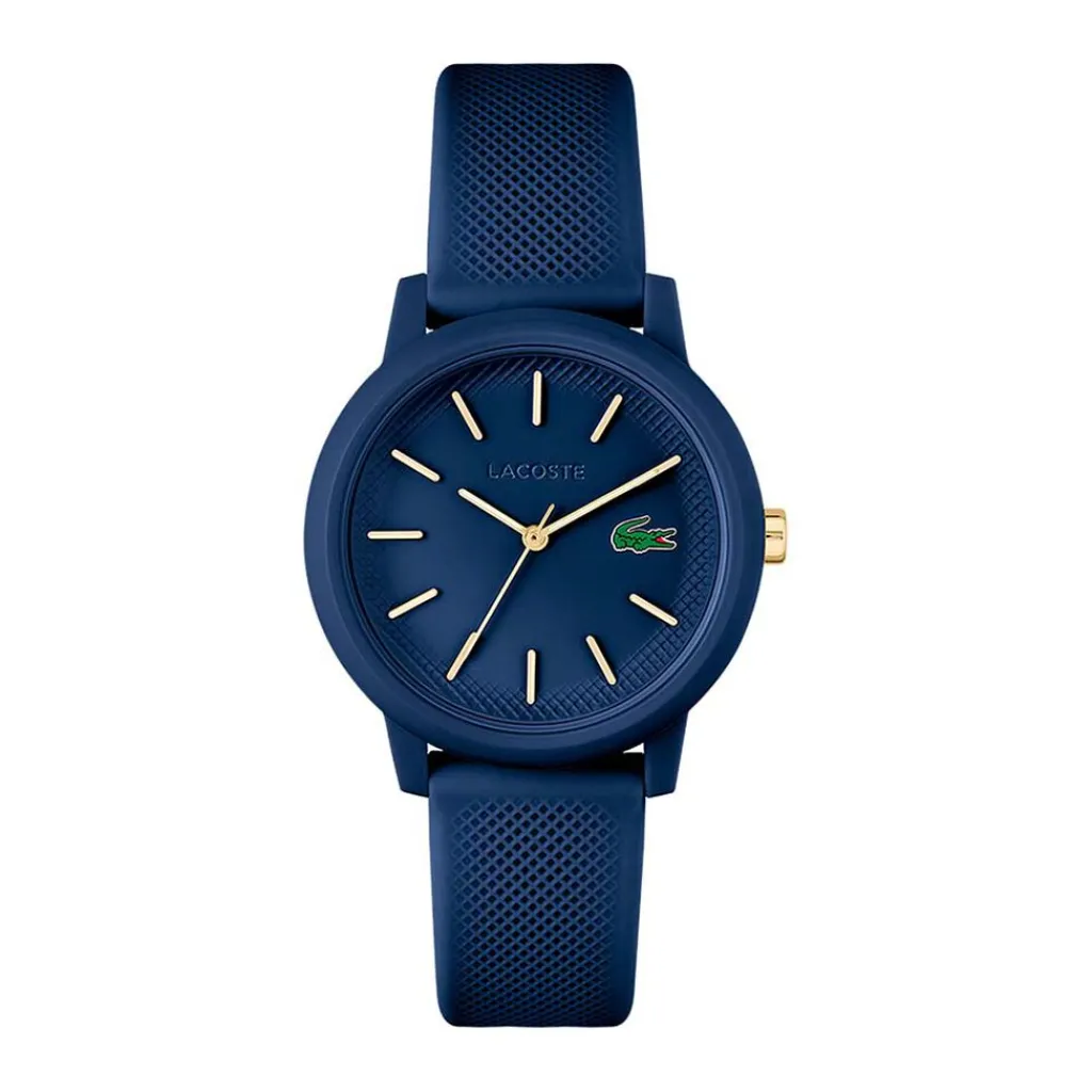 LACOSTE Montre 12.12 Bleu cadran bleu fond bleu bracelet silicone bleu Sale