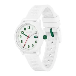 LACOSTE Montre 12.12 Kids Blanc cadran blanc fond blanc bracelet silicone blanc New