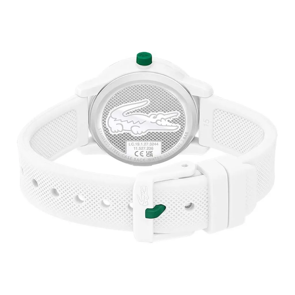LACOSTE Montre 12.12 Kids Blanc cadran blanc fond blanc bracelet silicone blanc New