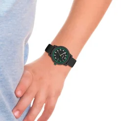 LACOSTE Montre 12.12 Kids Noir cadran noir fond noir bracelet silicone noir Sale