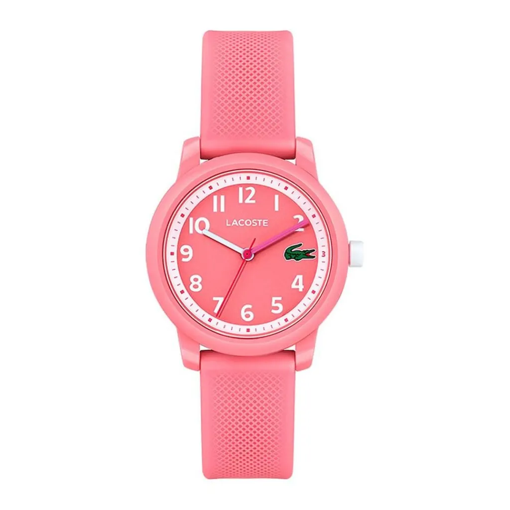LACOSTE Montre 12.12 Kids Rose cadran rose fond rose bracelet silicone rose Hot