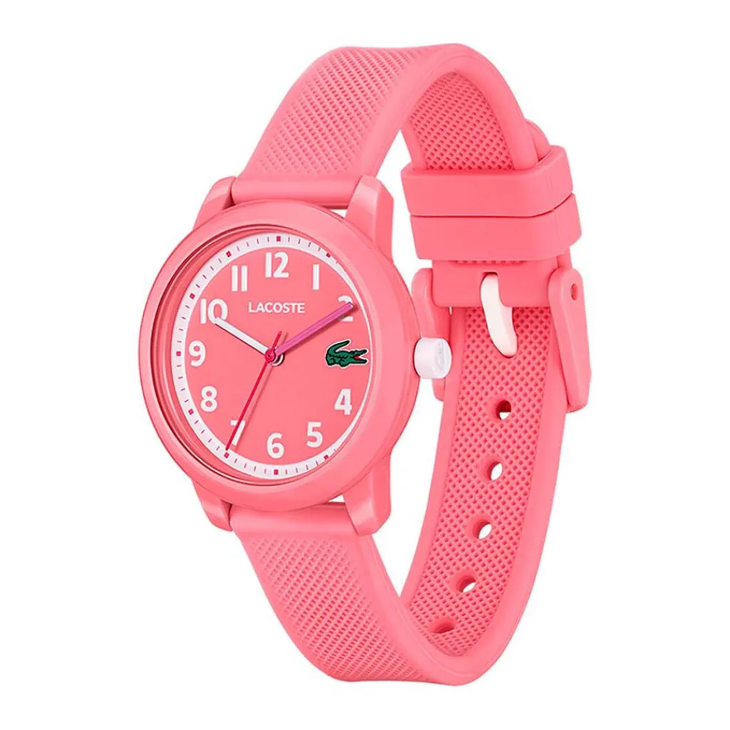 LACOSTE Montre 12.12 Kids Rose cadran rose fond rose bracelet silicone rose Hot