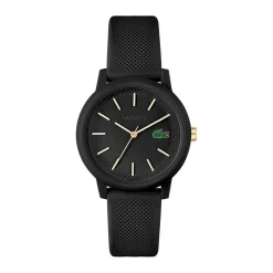 LACOSTE Montre 12.12 Noir cadran noir fond noir bracelet silicone noir Clearance