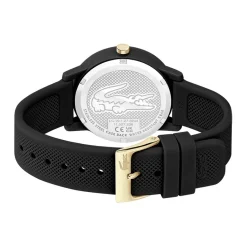 LACOSTE Montre 12.12 Noir cadran noir fond noir bracelet silicone noir Clearance