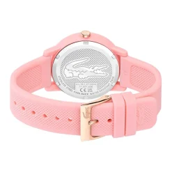 LACOSTE Montre 12.12 Rose cadran rose fond rose bracelet silicone rose Discount